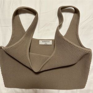 Aritzia Babaton Sculpt Knit Squareneck Cropped Tank